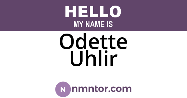 Odette Uhlir