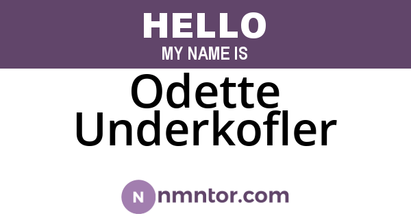 Odette Underkofler