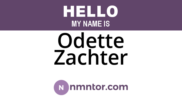 Odette Zachter