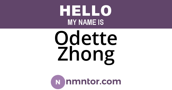 Odette Zhong
