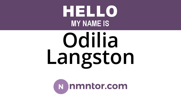 Odilia Langston