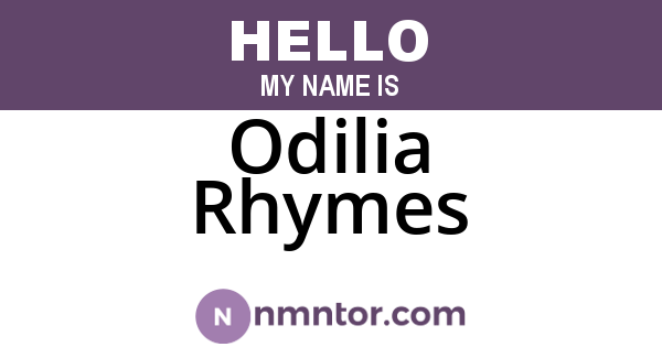 Odilia Rhymes