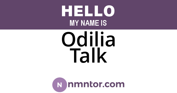 Odilia Talk