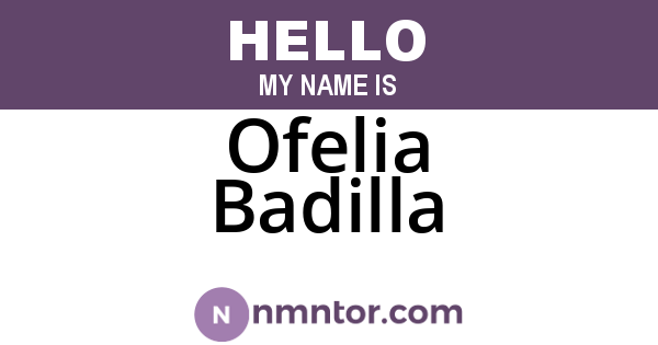 Ofelia Badilla