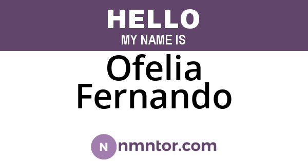 Ofelia Fernando
