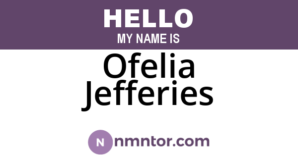 Ofelia Jefferies