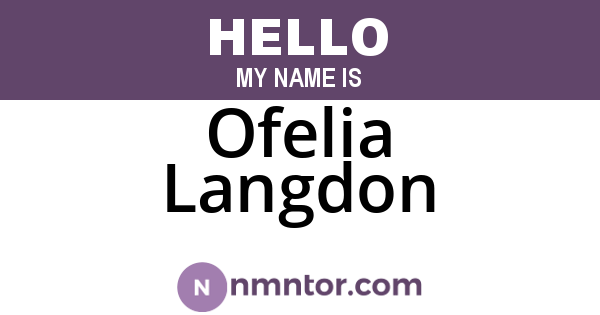 Ofelia Langdon