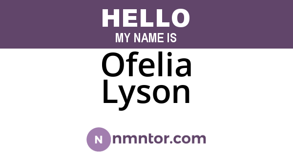 Ofelia Lyson