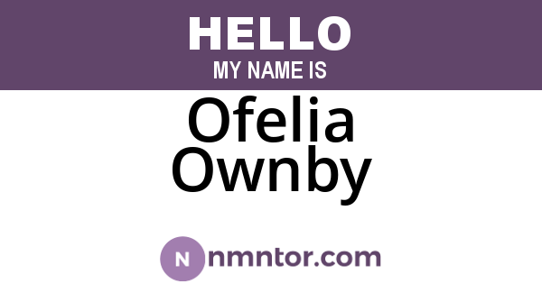 Ofelia Ownby