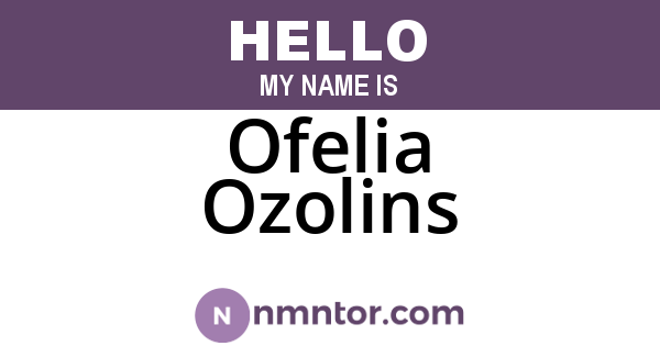 Ofelia Ozolins