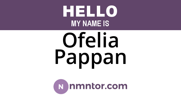 Ofelia Pappan
