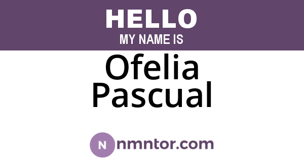 Ofelia Pascual