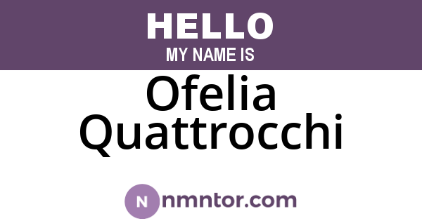 Ofelia Quattrocchi