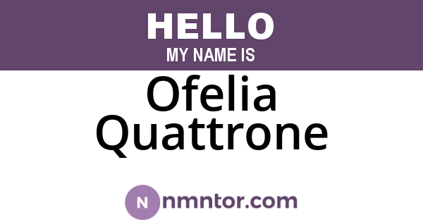 Ofelia Quattrone