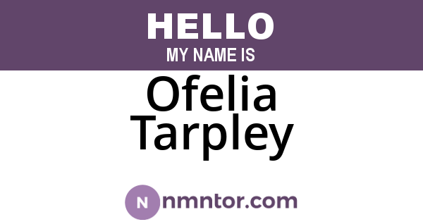 Ofelia Tarpley