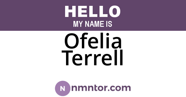 Ofelia Terrell