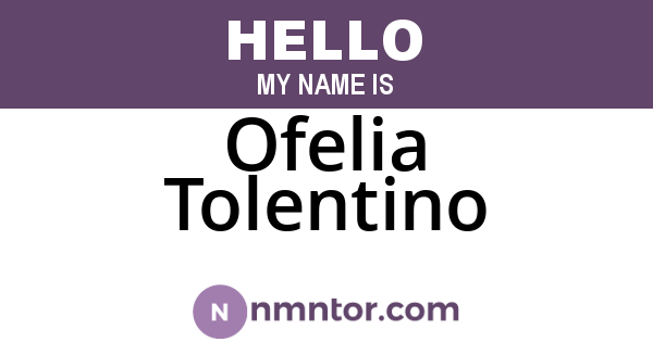 Ofelia Tolentino