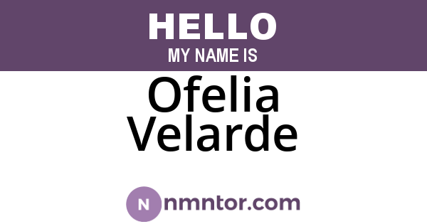 Ofelia Velarde