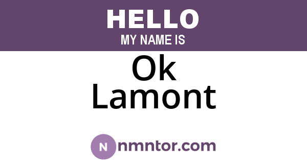 Ok Lamont