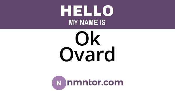 Ok Ovard