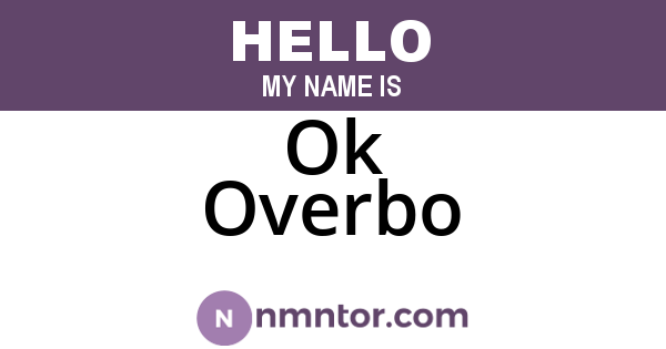 Ok Overbo