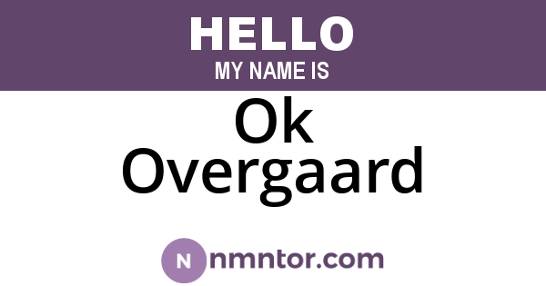 Ok Overgaard