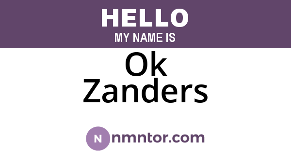 Ok Zanders