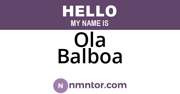 Ola Balboa