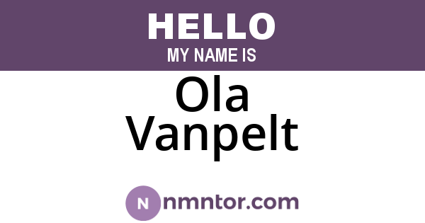 Ola Vanpelt