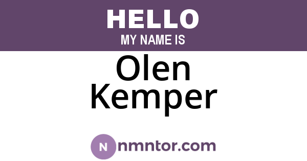 Olen Kemper