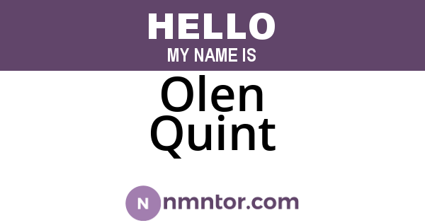 Olen Quint