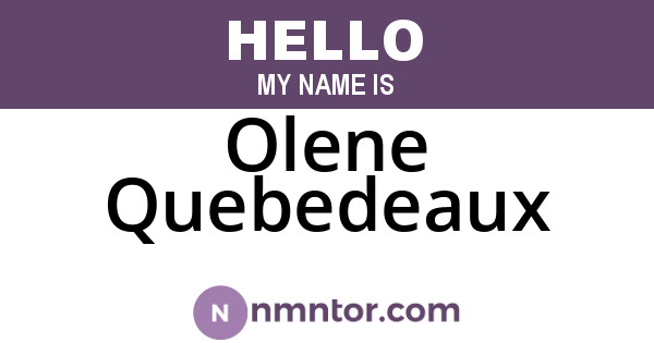 Olene Quebedeaux