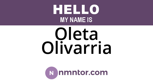 Oleta Olivarria