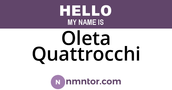 Oleta Quattrocchi