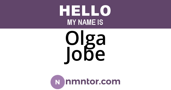 Olga Jobe