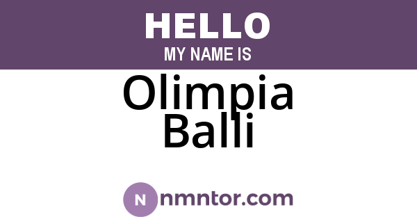 Olimpia Balli