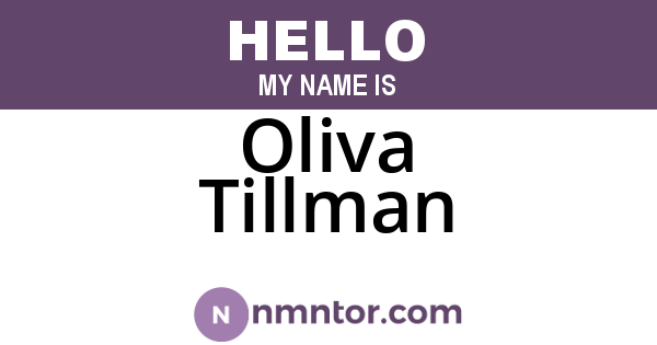 Oliva Tillman