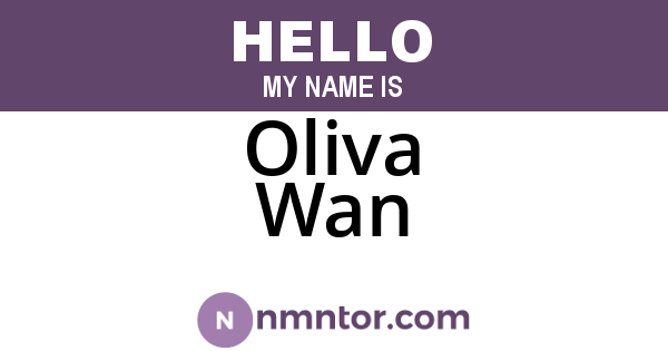 Oliva Wan