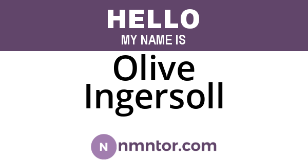 Olive Ingersoll