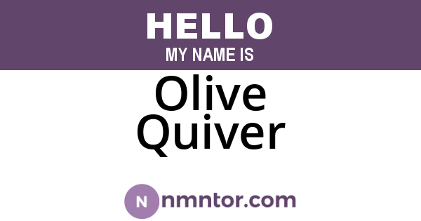 Olive Quiver