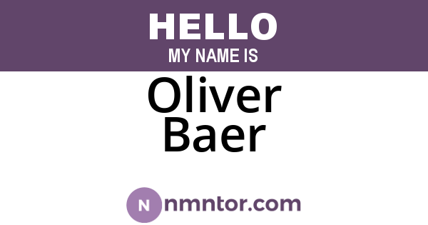 Oliver Baer