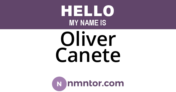 Oliver Canete