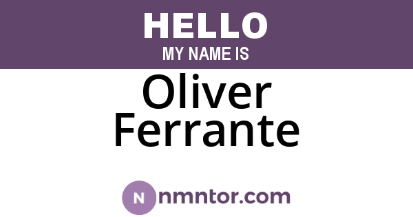 Oliver Ferrante