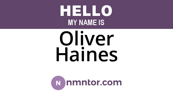 Oliver Haines