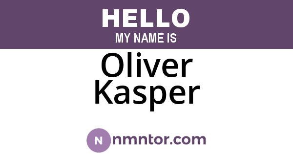 Oliver Kasper