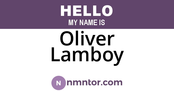 Oliver Lamboy