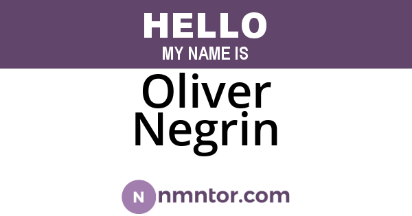 Oliver Negrin