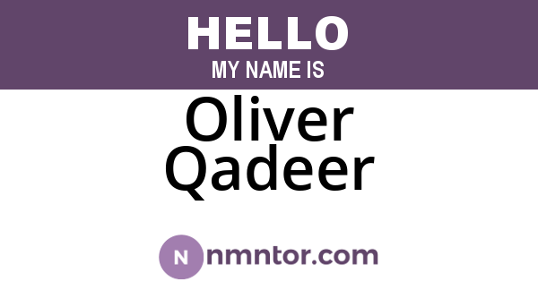 Oliver Qadeer