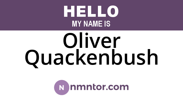 Oliver Quackenbush