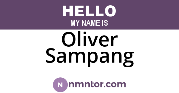 Oliver Sampang